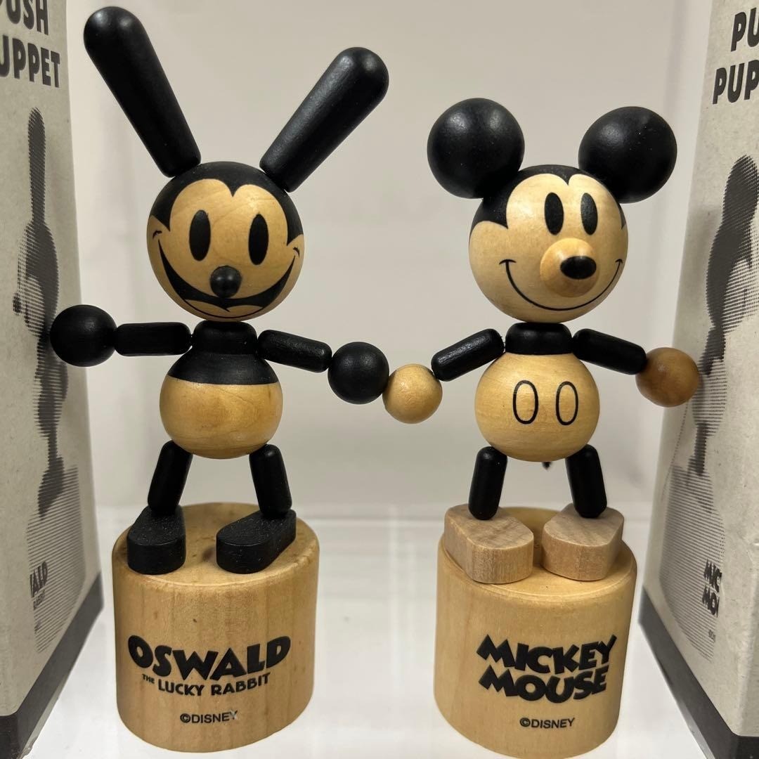 Oswald Push Puppet Wooden Mickey Mouse Disney Old Mickey