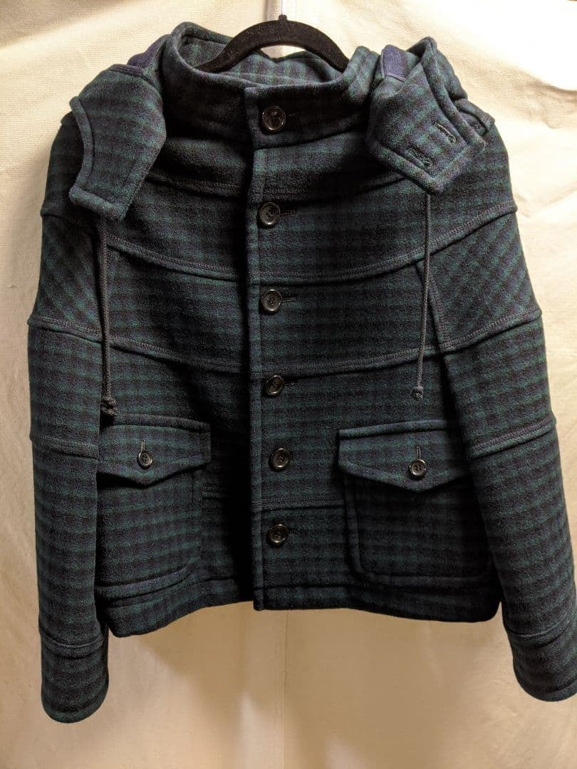 tricot COMME des GARCONS Check Hooded Jacket Coat Women Japan Size JPN-M