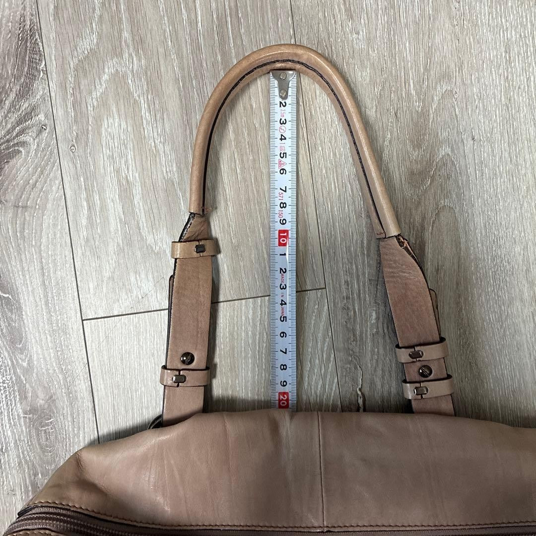 FRANCESCO BIASIA Tote bag Leather Pink Beige Authentic