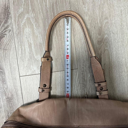 FRANCESCO BIASIA Tote bag Leather Pink Beige Authentic