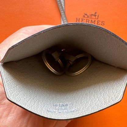 HERMÈS Margiela Era Leather Key Clochette Gray Rare Used