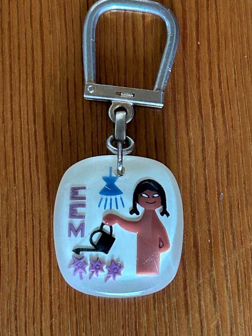 RARE French made BOURBON acrylic vintage keychain EEM Novelty Lefort Opuno