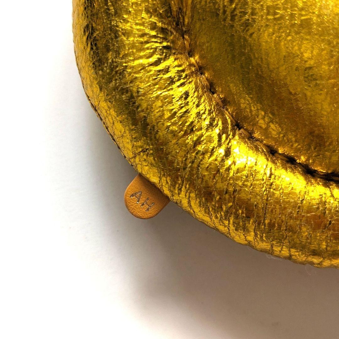 ANYA HINDMARCH Smile Bag Charm Key Charm Metallic Gold One of a Kind
