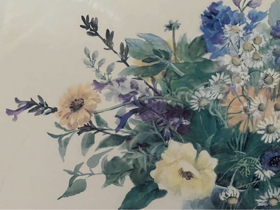 Fujiko Hashimoto Lithograph Print Interior Antique Bouquet