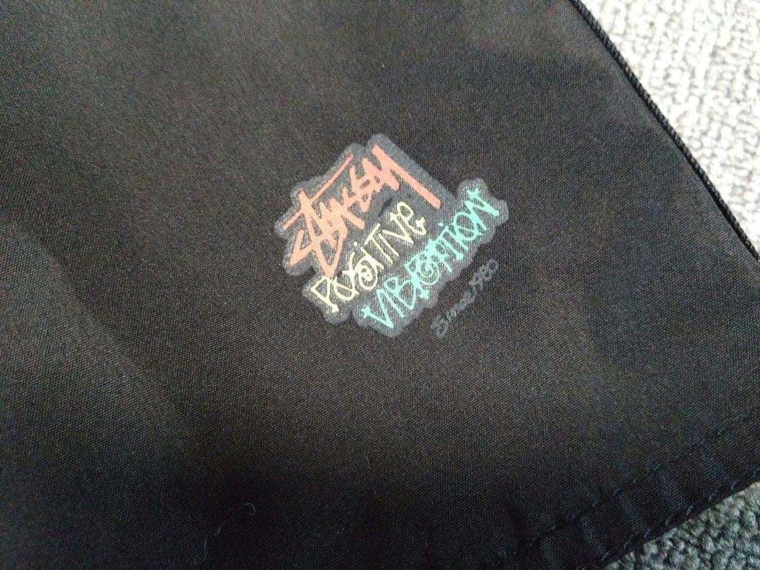 Stussy Men L Nylon Shorts 33 Black Rasta Vintage Limited Edition Streetwear