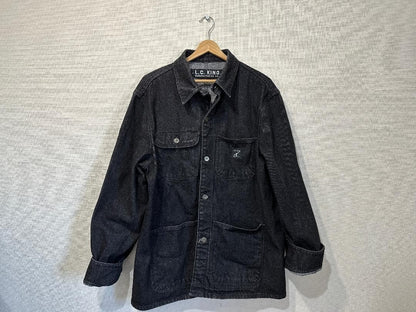 LC King Pointer Black Denim Chore Coat Charcoal Used JAPAN