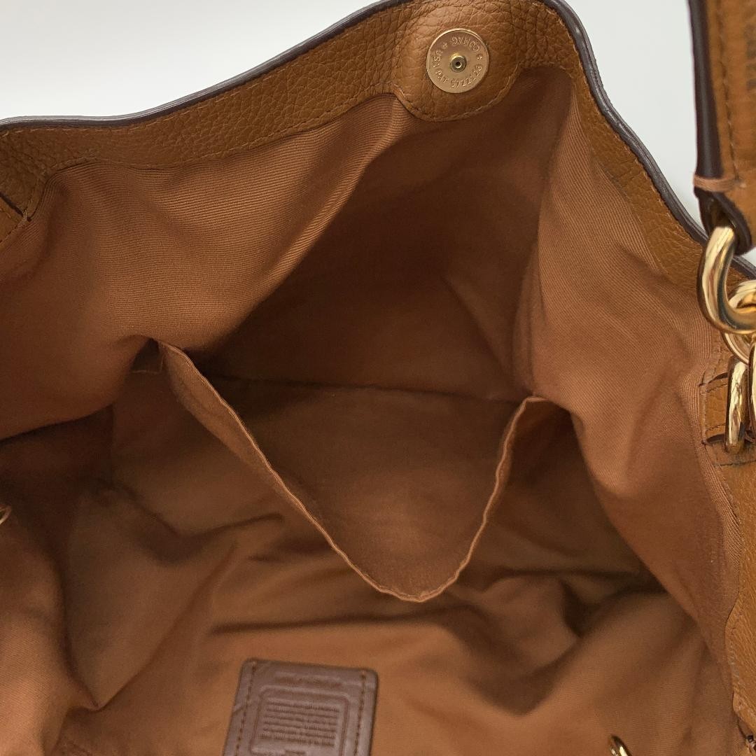 COACH Brown Leather Tote Bag 2Way Shoulder Large Authentic Women's Handbag