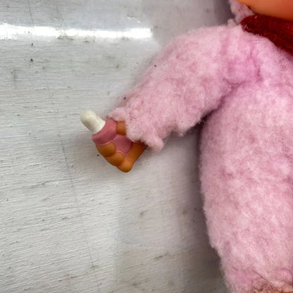 Monchhichi Plush Toy Rainbow Pink Size S Released in 2000 Blue Eyes Vintage