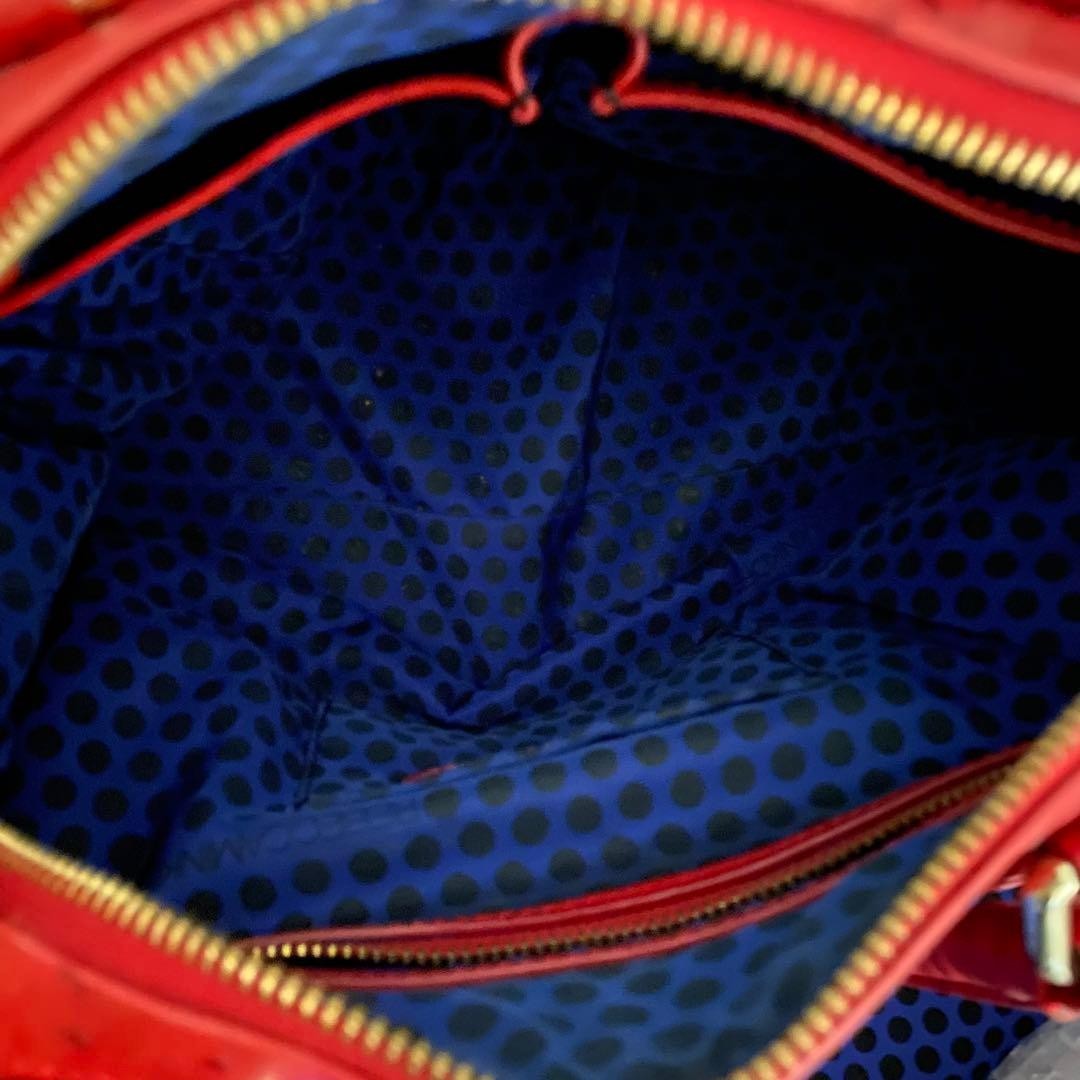 Rebecca Minkoff Boston Bag Morning After Bag Red Cowhide Ostrich design Medium