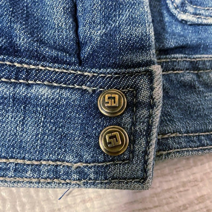 John Varvatos Denim Zip-Up Jacket Blue 4 Pockets Vintage