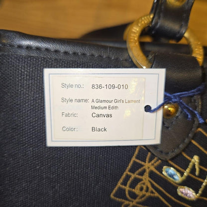 Rare Lulu Guinness Music Score Design Tote Bag (Black)