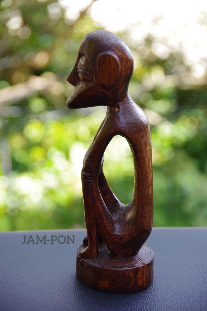 Indonesia/Wood Carving (Hand-Carved) Seated Figure/Ornament