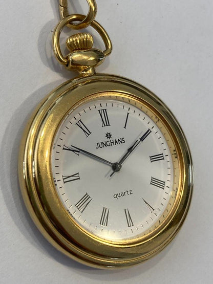Junghans Quartz Pocket Watch 40mm Antique Sakuichi with Hack, Used