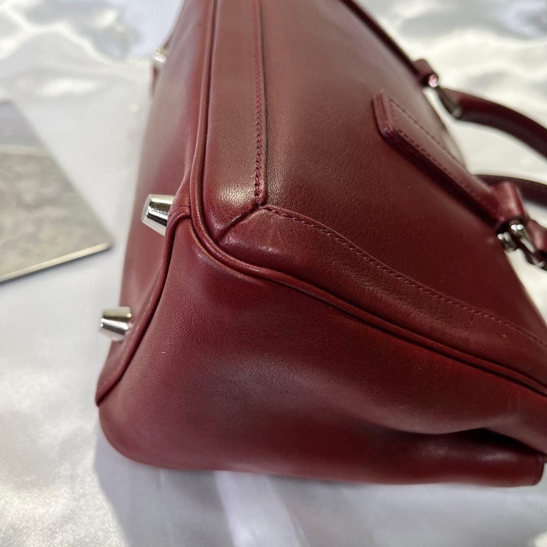 COACH 9421 Vintage 2Way Shoulder Bag Leather Wine Red Handbag Authentic