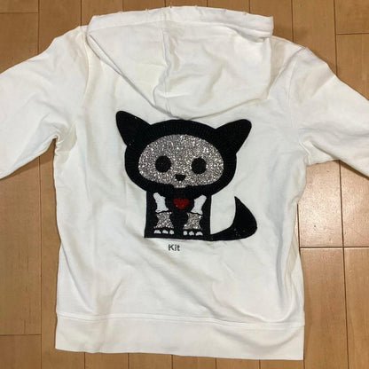 Rare Skelanimals Zip Hoodie Black Womens M NWT Vintage Style Japan