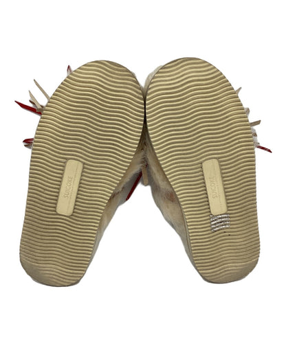 suicoke × ALANUI fringed fur sandals beige