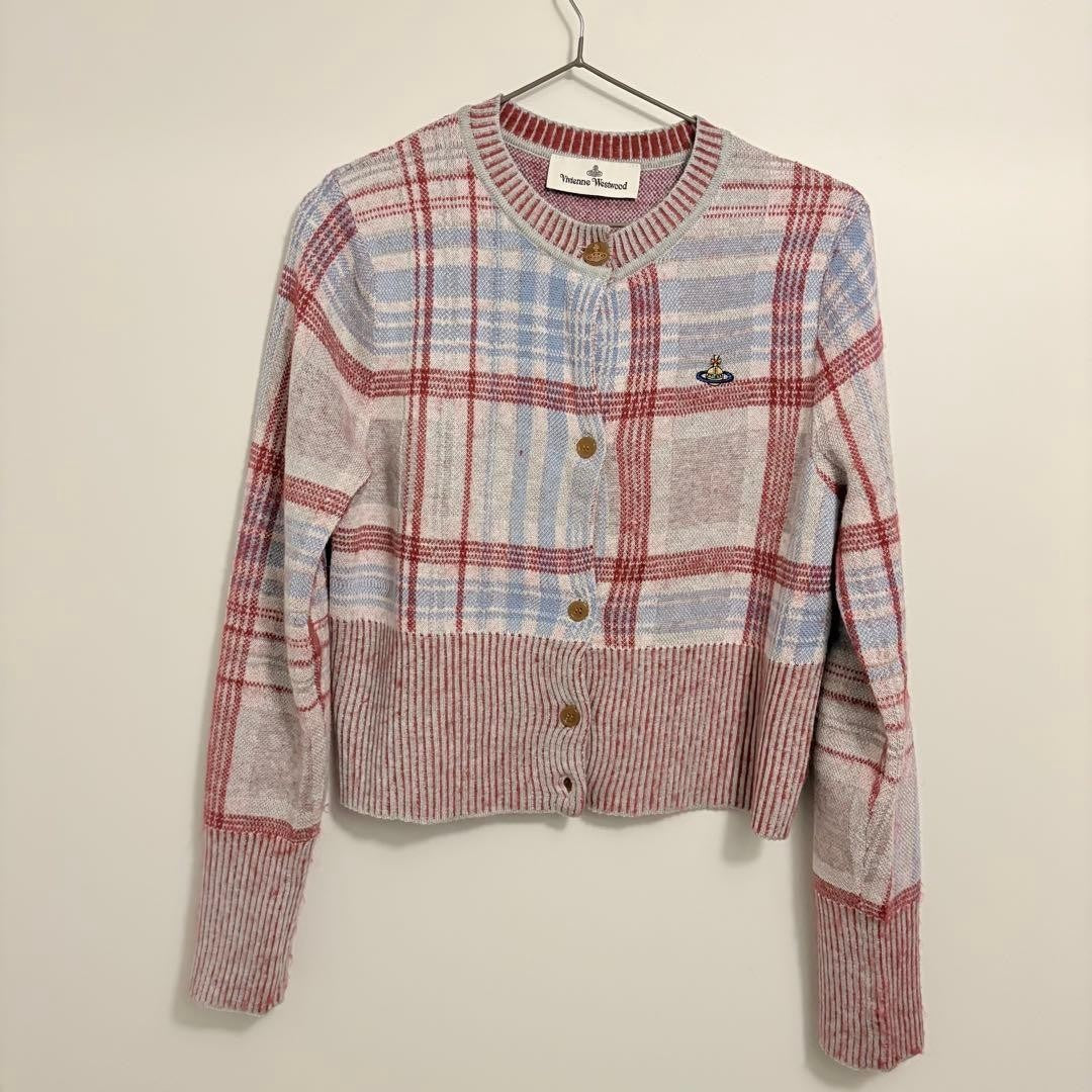 Vivienne Westwood Cardigan L 52cm Length Check Pattern Good Condition