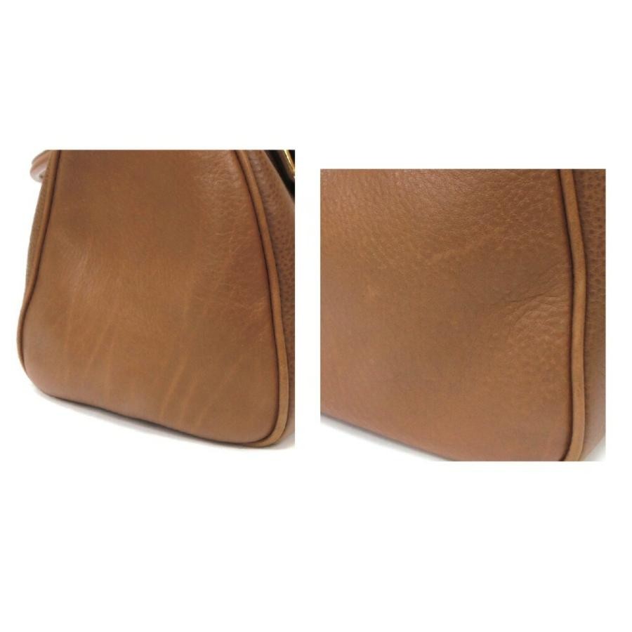 LONGCHAMP x KATE MOSS Leather Mini Boston Bag Camel Brown Hand Bag Womens Auth