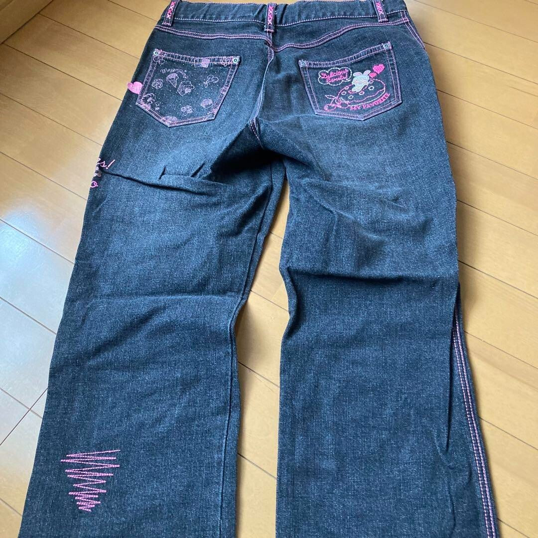 Mezzo Piano m424 Kids Denim Pants Retro Embroidered Cute Used