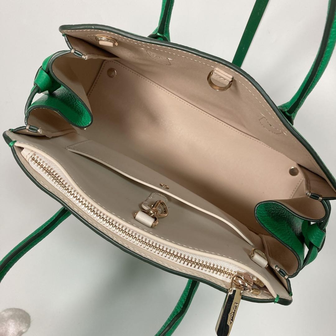 Kate Spade 2way Handbag Shoulder Bag Knot Medium Satchel Green