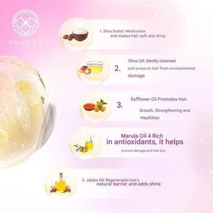 YONEYA Botanical Shampoo and Conditioner Set 400ml x 2 Hydrate Shine Hair Japan