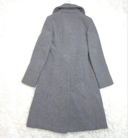 Max Mara Long Coat A-Line Wool/Angora Blend Size:42/US:8 Gray 141916K Authentic