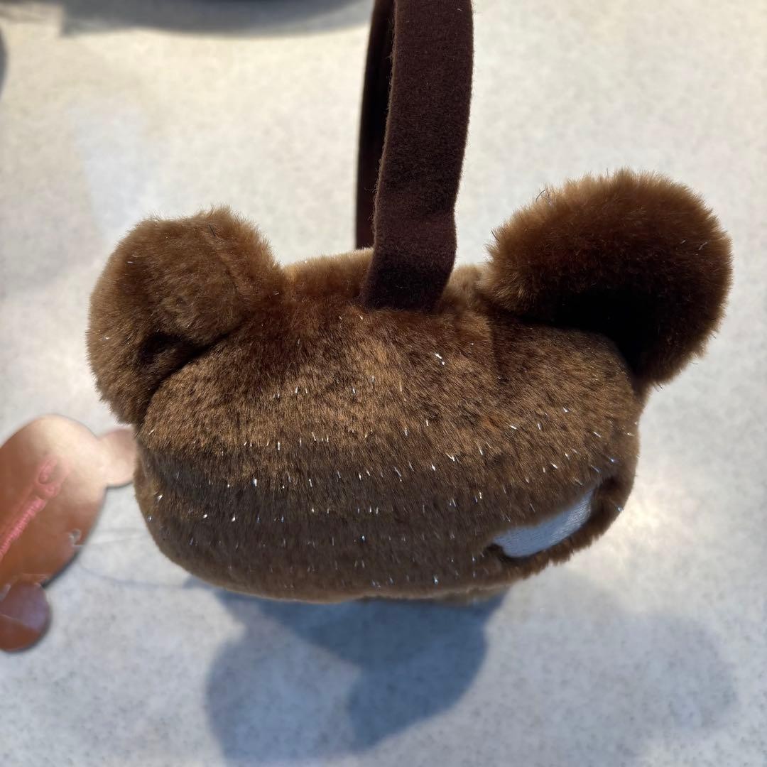 Rare Rilakkuma Brown Sparkly Earmuffs Cute Plush Great Condition