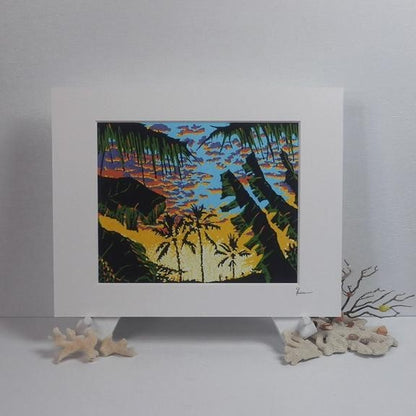 Hawaii Painting Replica Puamana Tropical Sunset Painting Poster