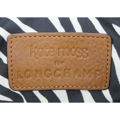 LONGCHAMP x KATE MOSS Leather Mini Boston Bag Camel Brown Hand Bag Womens Auth