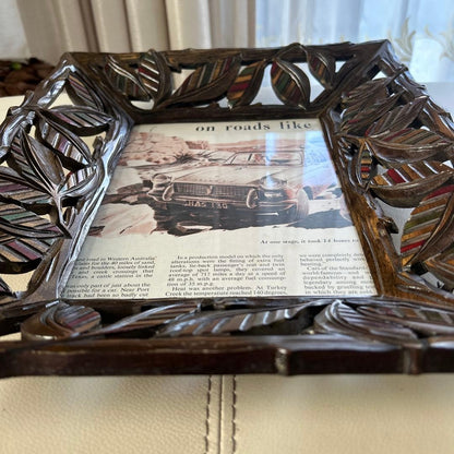Wooden frame for photographs and paintings, used, Showa retro, rare.