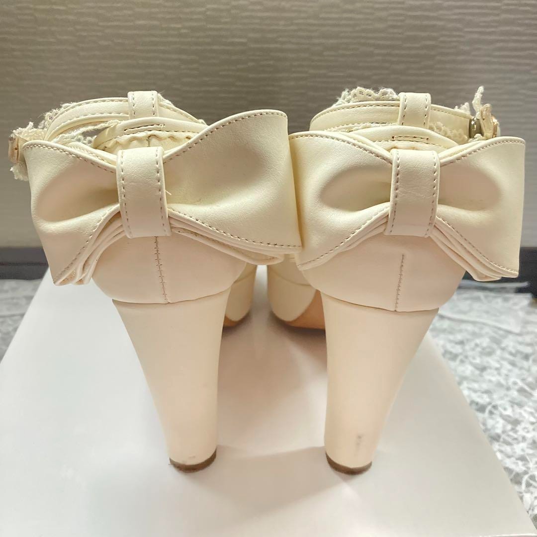 Liz Lisa 6.0US Triple Ribbon Pumps White Sweet Lolita Feminine Kawaii Japan Y2K