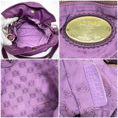 LOEWE Flamenco 30 Shoulder Bag Tassel Handbag Purple