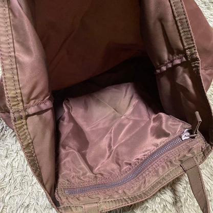 Prada Robot Patchwork Tote Bag Nylon Triangle Logo Plate Brown H35cm x W42cm