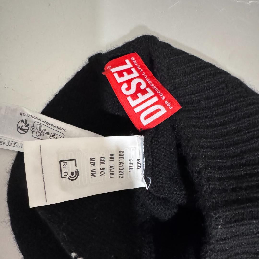 Diesel Men K-Peel Bigd Logo Wool Beanie D Logo Luxury Casual Streetwear Italian