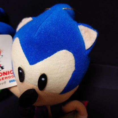 Extremely rare Sonic SEGA plush toy with Sonic and friends dressed up, flower bo