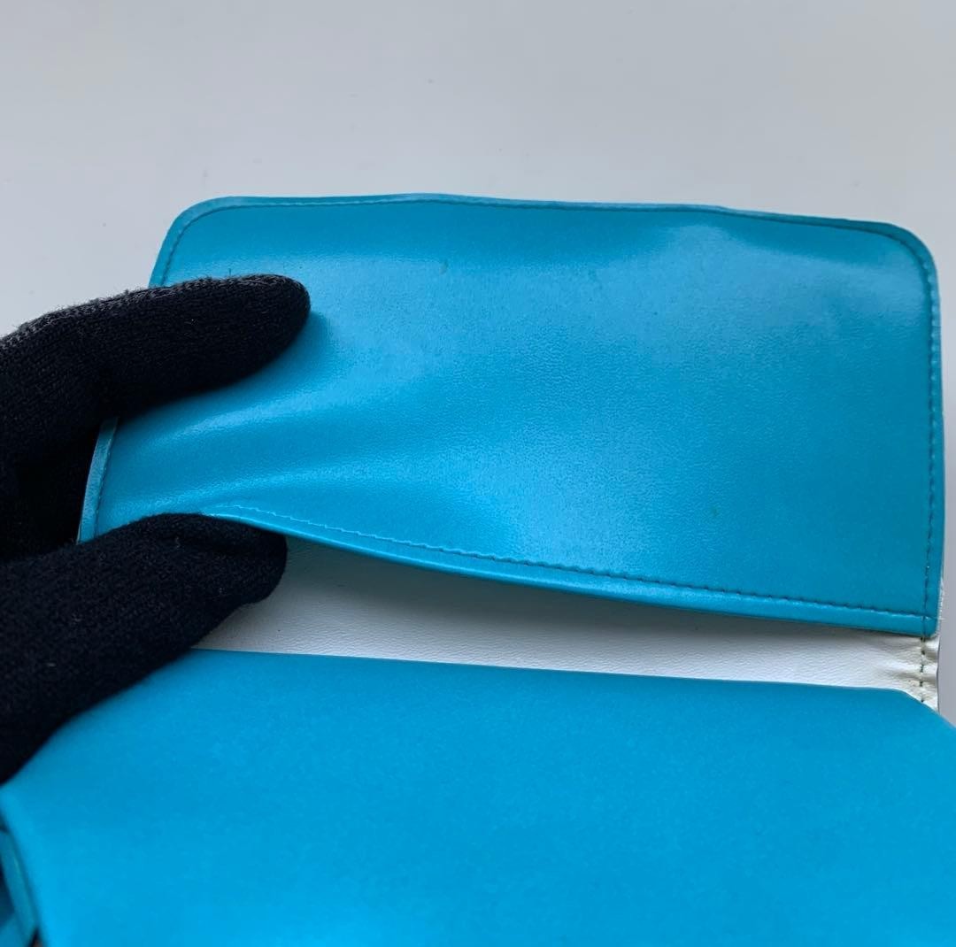 Turquoise Blue Bifold Wallet Showa Retro