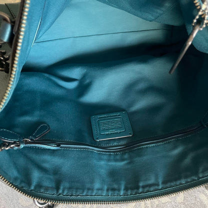 COACH green leather business bag