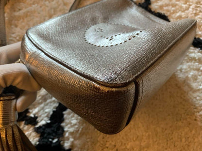 Anya Hindmarch Silver Smiley Face Shoulder Bag
