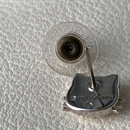 Rare, discontinued Hello Kitty earrings, Swarovski crystal hoop earrings set.