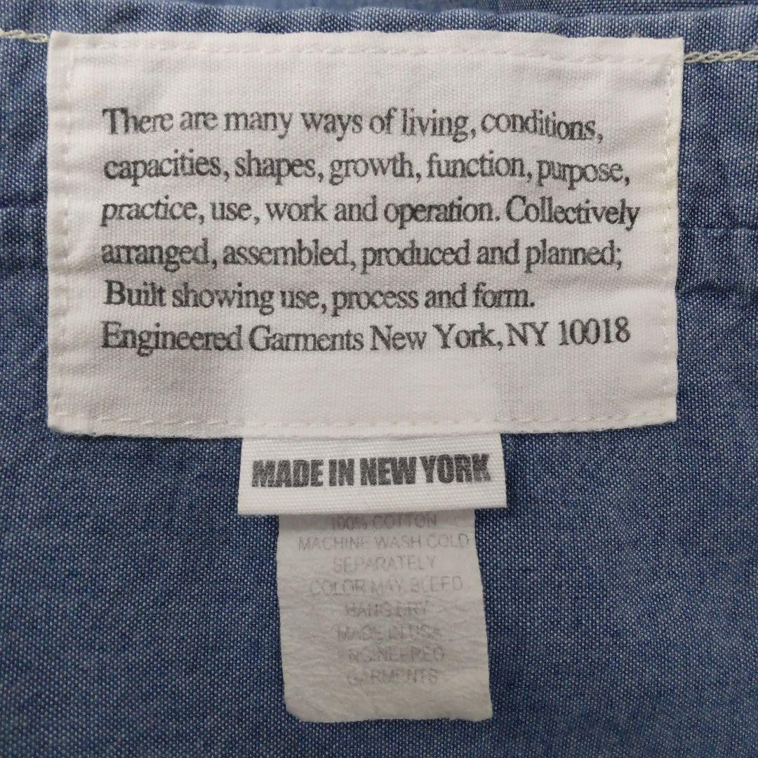 Engineered Garments Chambray Work Shirt 100% Cotton Vintage Made in USA