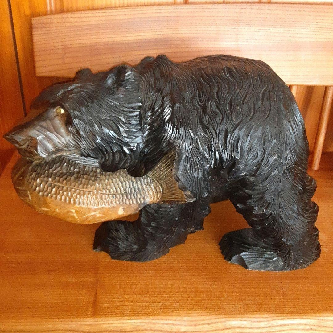 Wood Carved Bear Crafts Large 45Cm