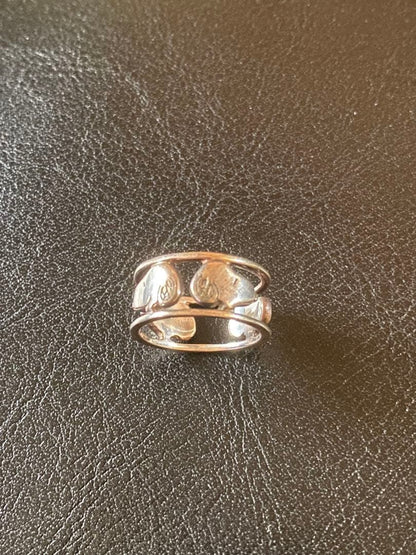 Snoopy Silver 925 Spinner Ring Size 9 Vintage Rare Character Band