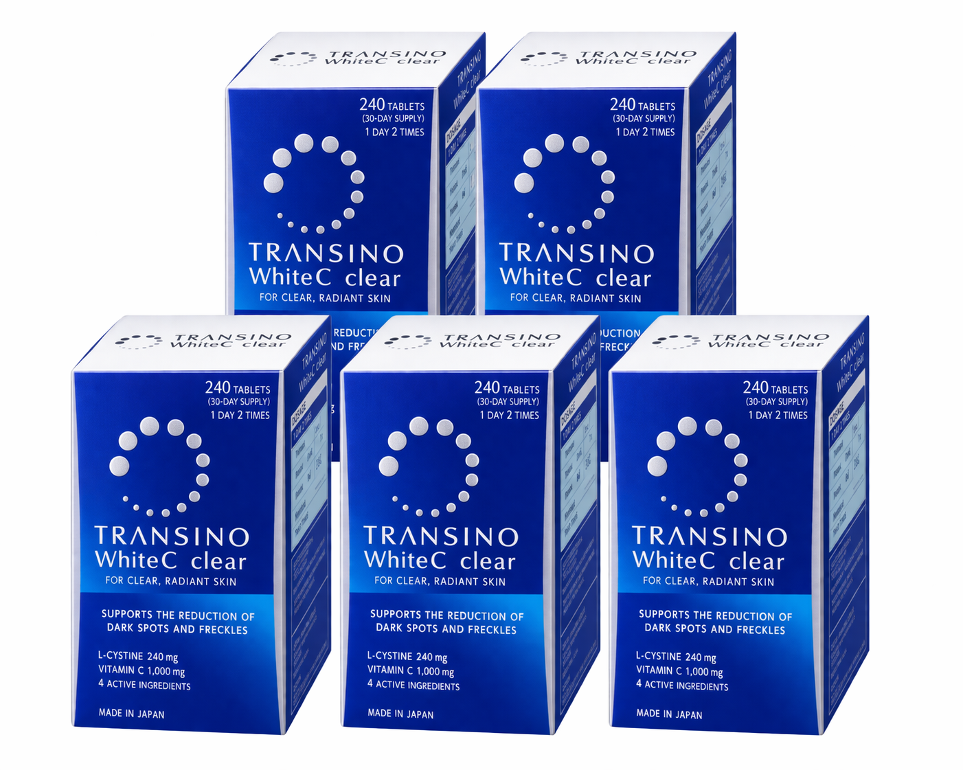 Transino White C clear 240 tablets for 60days 5 bottles Japan