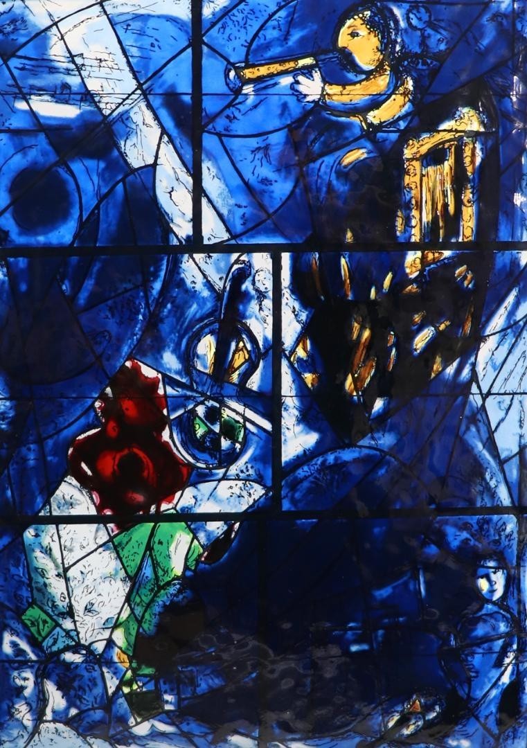 Marc Chagall Large Vintage Stained Glass American Windows 2/4