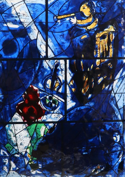 Marc Chagall Large Vintage Stained Glass American Windows 2/4