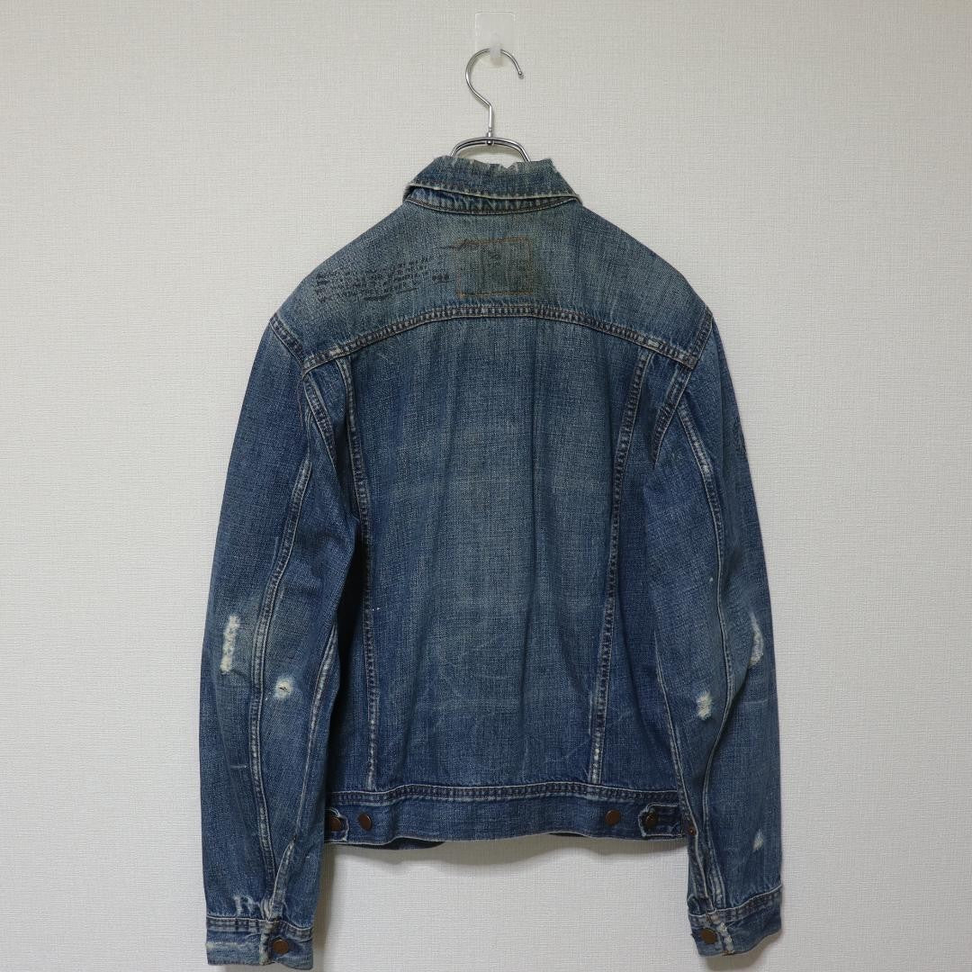 2000s EZRA FITCH Denim Jacket Distressed Turkey Made M