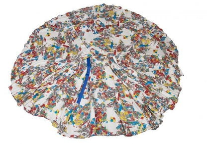 ALEXANDER MCQUEEN Colorful Print Taped Silk Dress Blue Multi Size 40