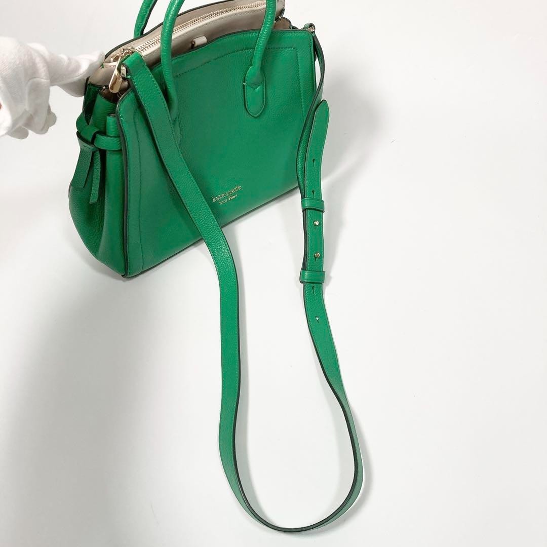 Kate Spade 2way Handbag Shoulder Bag Knot Medium Satchel Green