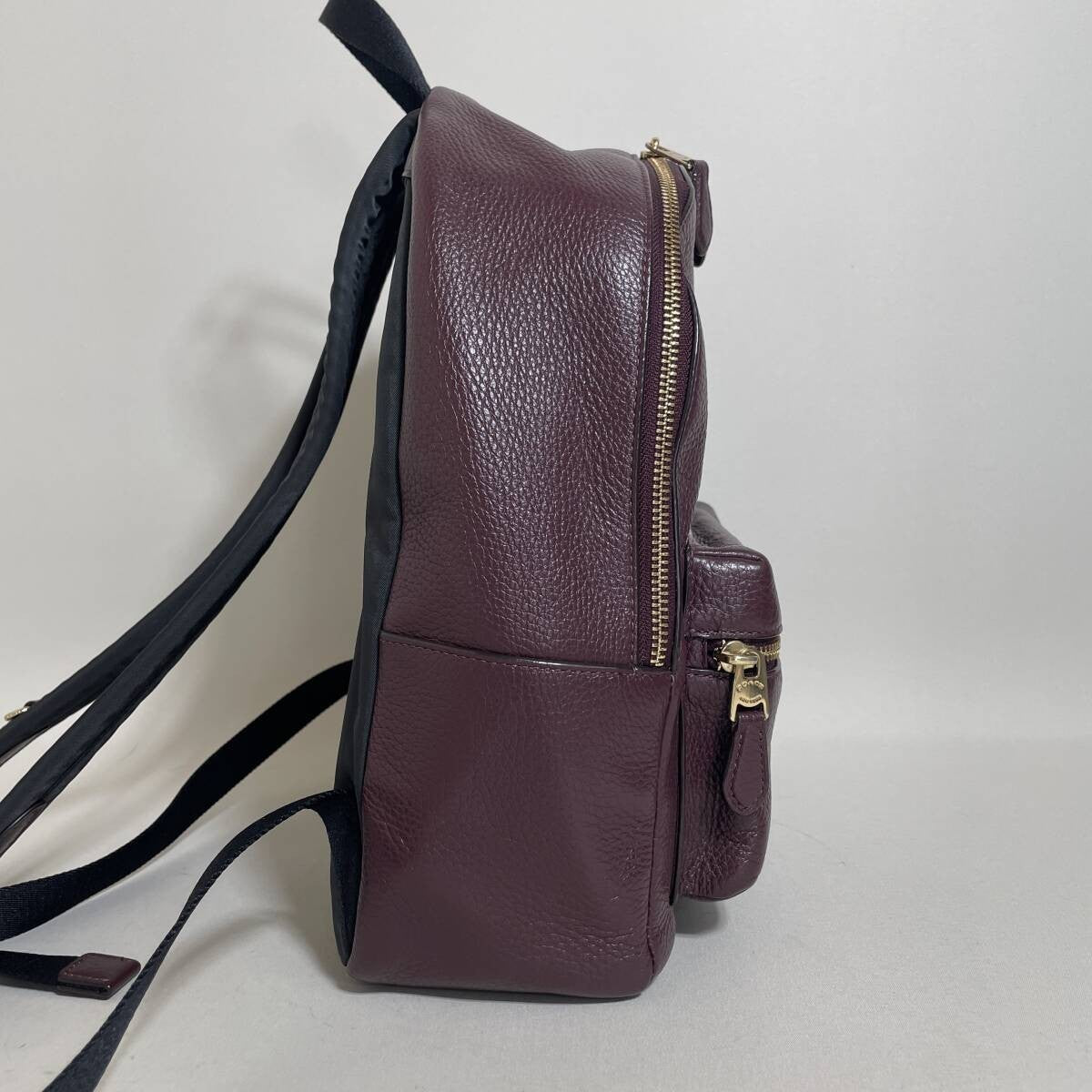 Coach Leather Backpack Purple Authentic Women's Rucksack Bag