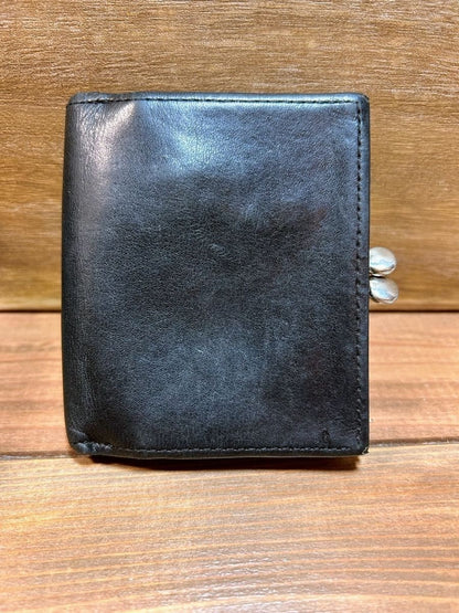 Jean Paul Gaultier Dragon Rare Black Leather Trifold Wallet Clasp Closure Men JP